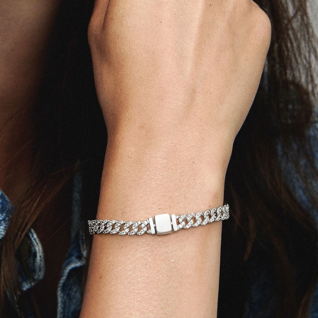 Pulsera cubana pavé | Oro