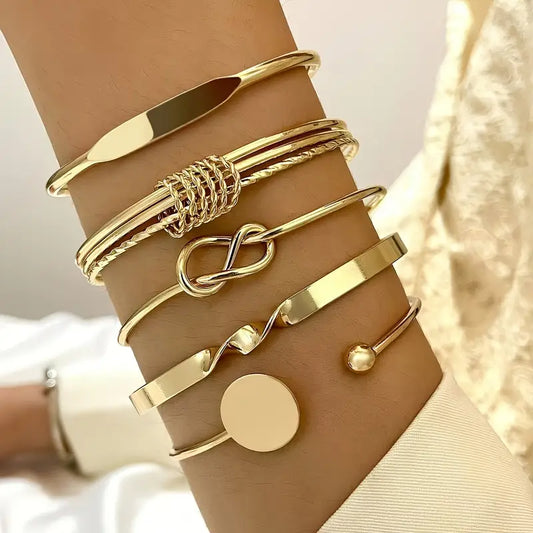 Conjunto de pulseras «Knotted Elegance» | Oro
