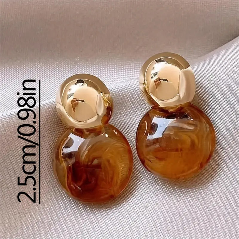 Pendientes de gota Aurélie Amber | Oro