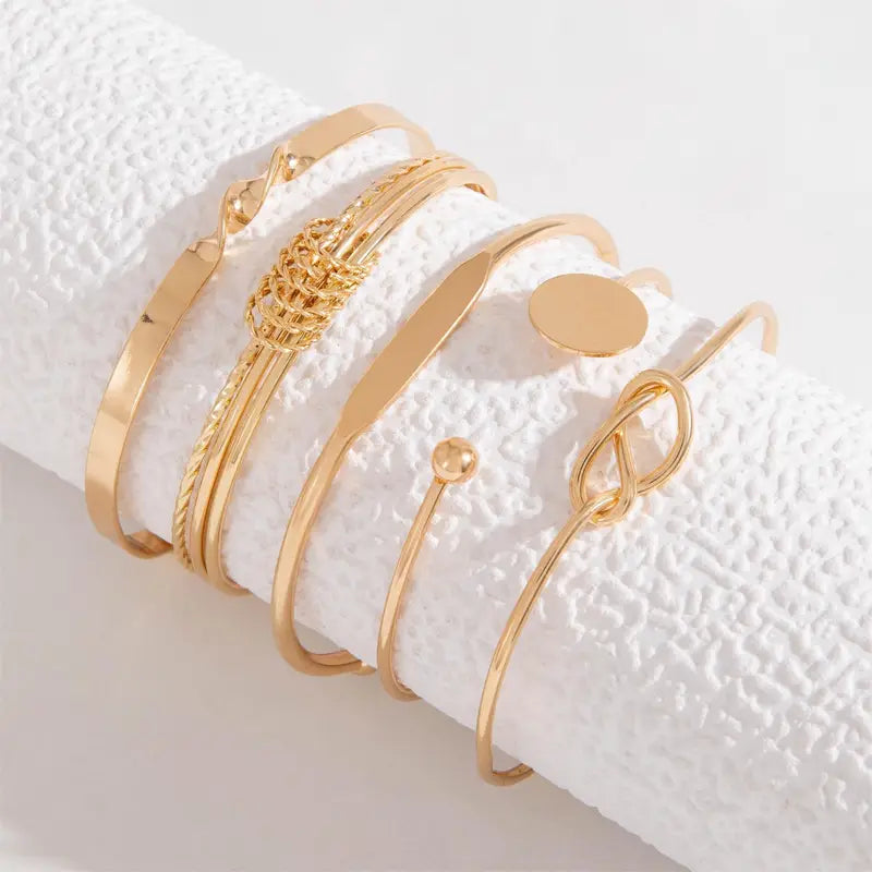 Conjunto de pulseras «Knotted Elegance» | Oro