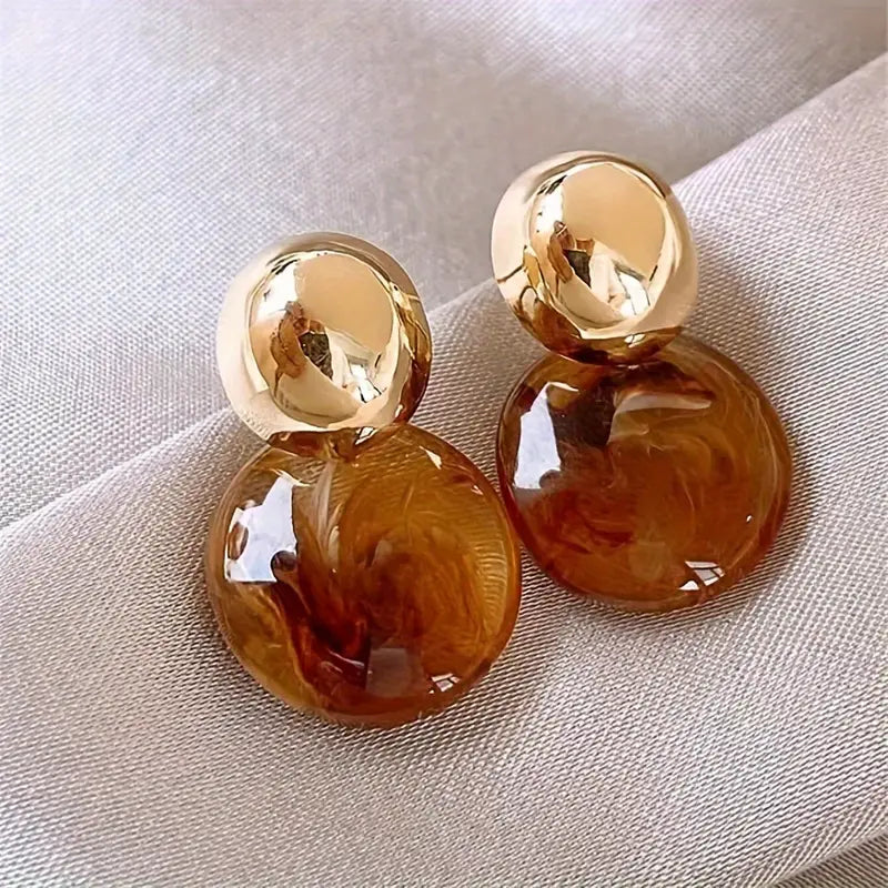 Pendientes de gota Aurélie Amber | Oro
