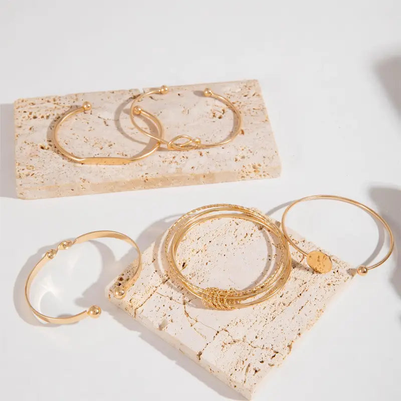 Conjunto de pulseras «Knotted Elegance» | Oro