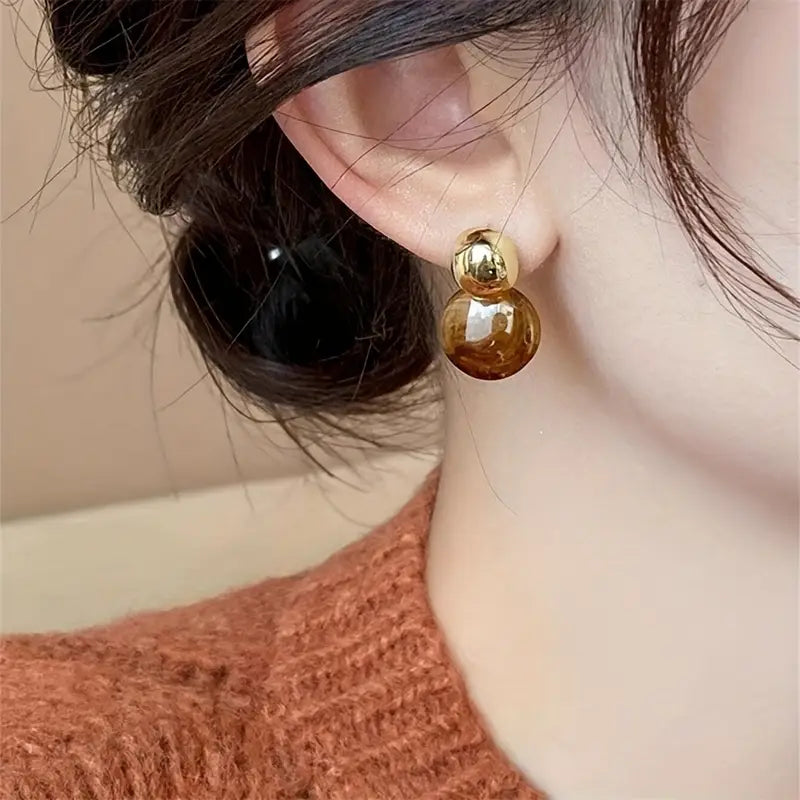 Pendientes de gota Aurélie Amber | Oro