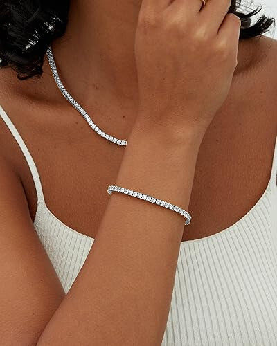 Pulsera «tennis» | Oro blanco