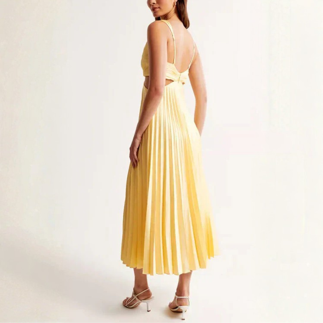 Haley | Vestido largo con pliegues