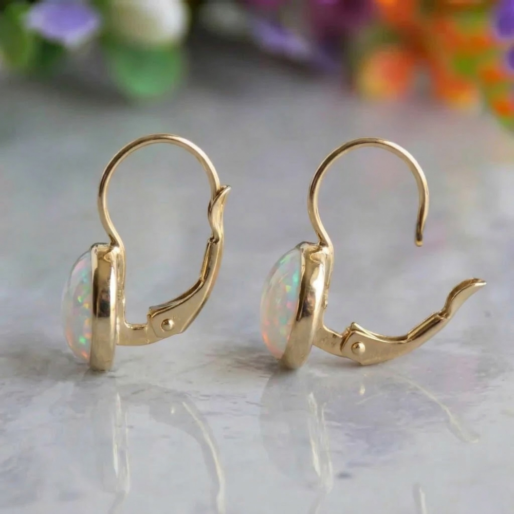 Pendientes antiguos «Opal Glow» | Oro