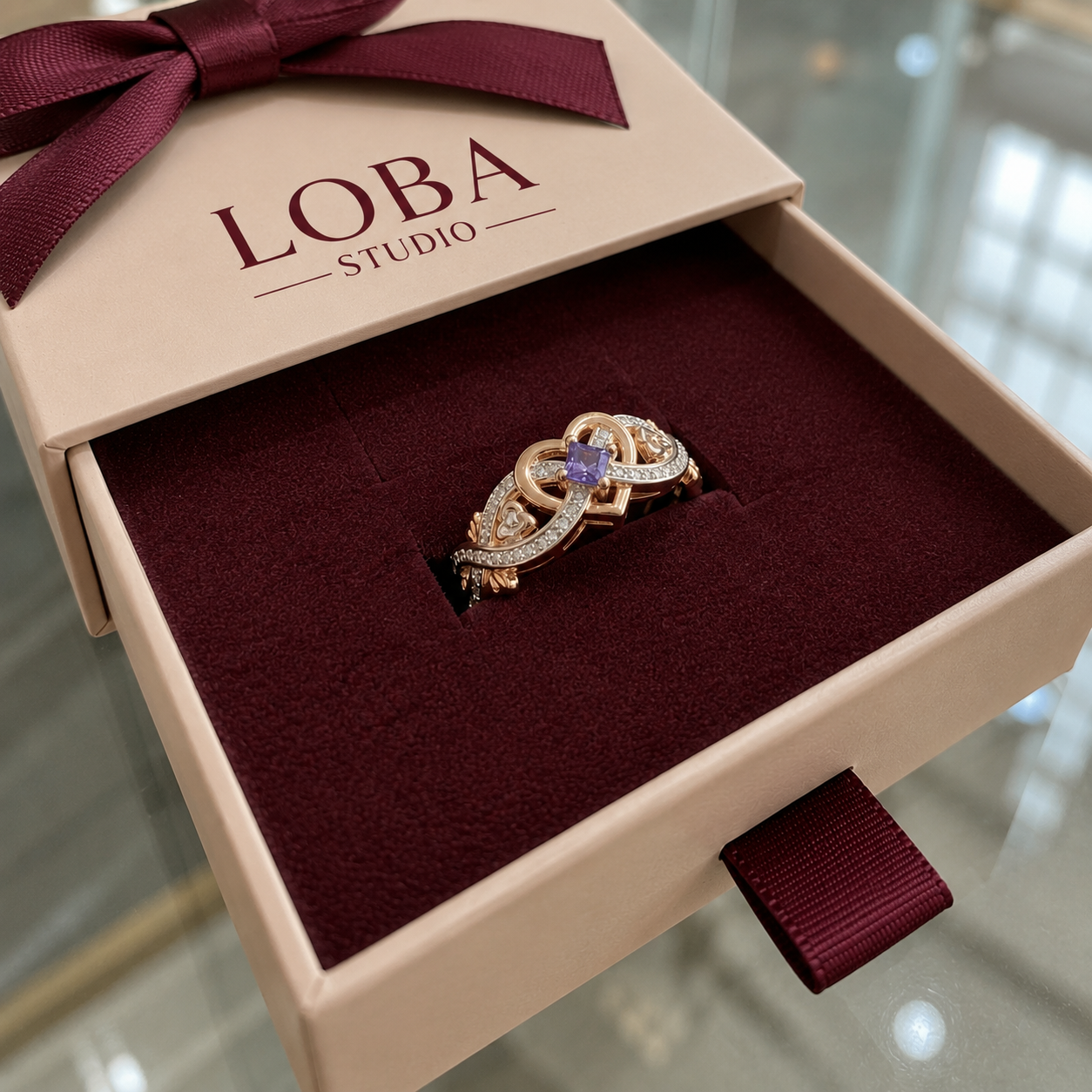 Anillo Violetheart de oro y plata | Oro mixto