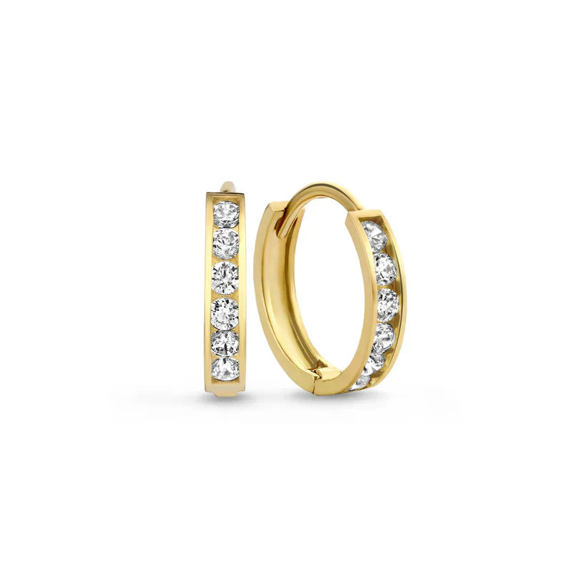 Conjunto de pendientes de piedras brillantes Dara | Oro