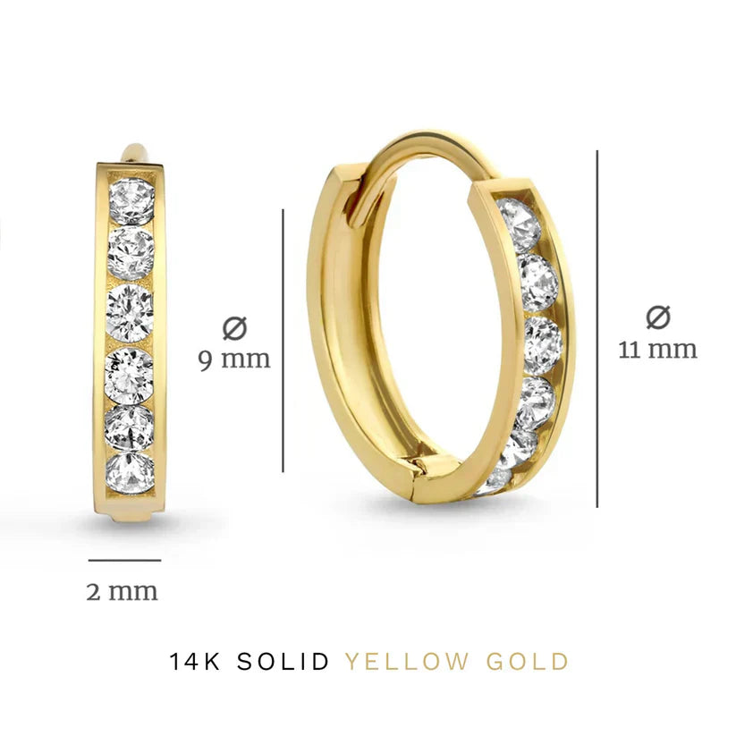 Conjunto de pendientes de piedras brillantes Dara | Oro