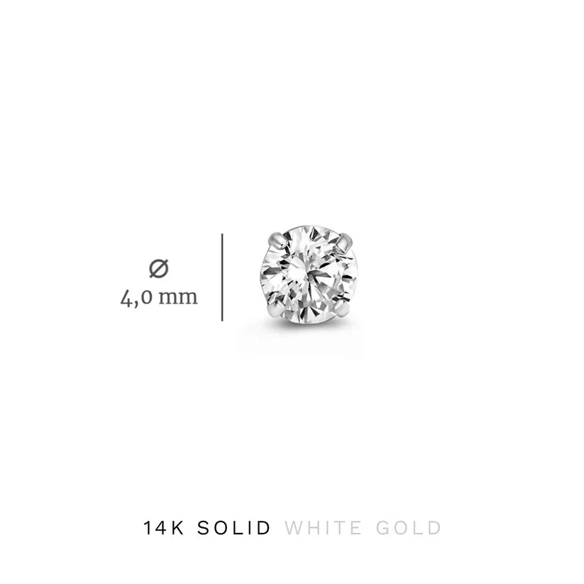 Conjunto de pendientes de piedras Dara Brillane | Oro blanco