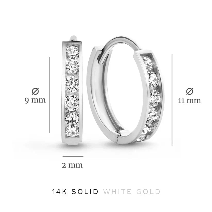 Conjunto de pendientes de piedras Dara Brillane | Oro blanco