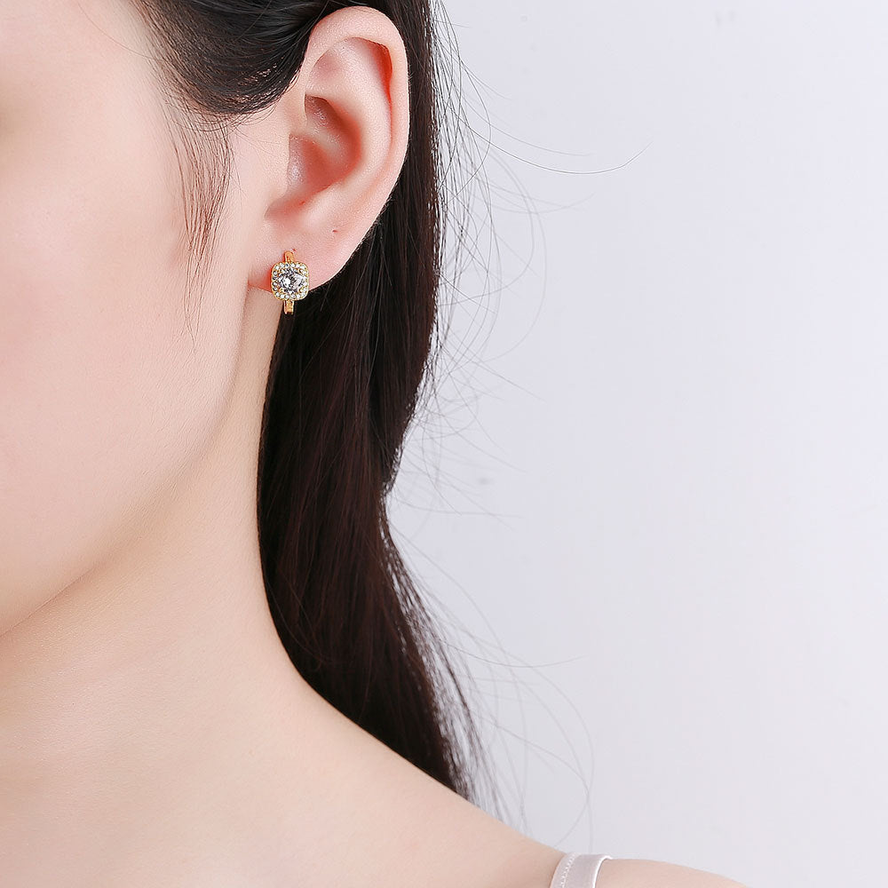 Pendientes cuadrados Nadine | Oro Blanco