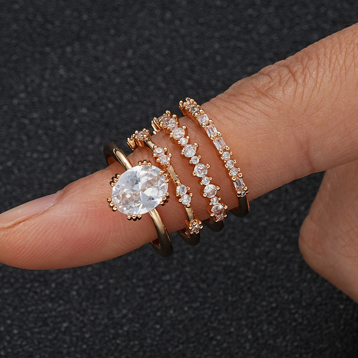 Conjunto de anillos Solène Viremont | Oro