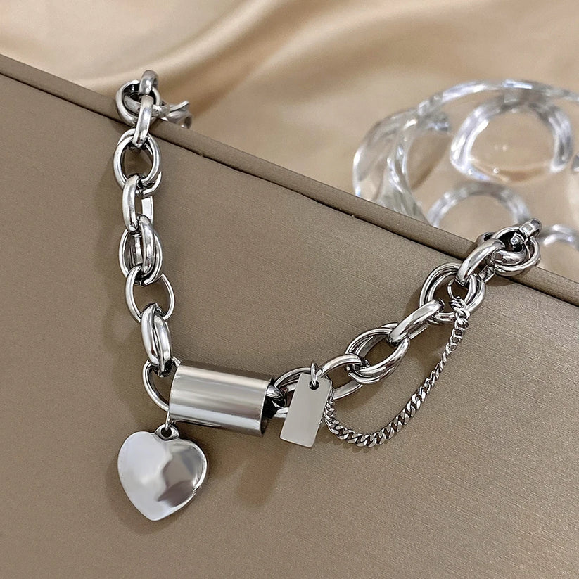 Pulsera ancha «Heartened» | Oro