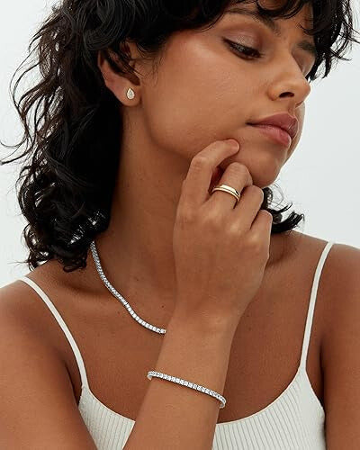 Pulsera «tennis» | Oro blanco