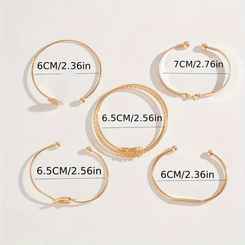 Conjunto de pulseras «Knotted Elegance» | Oro