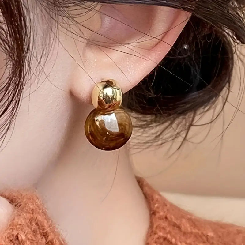 Pendientes de gota Aurélie Amber | Oro