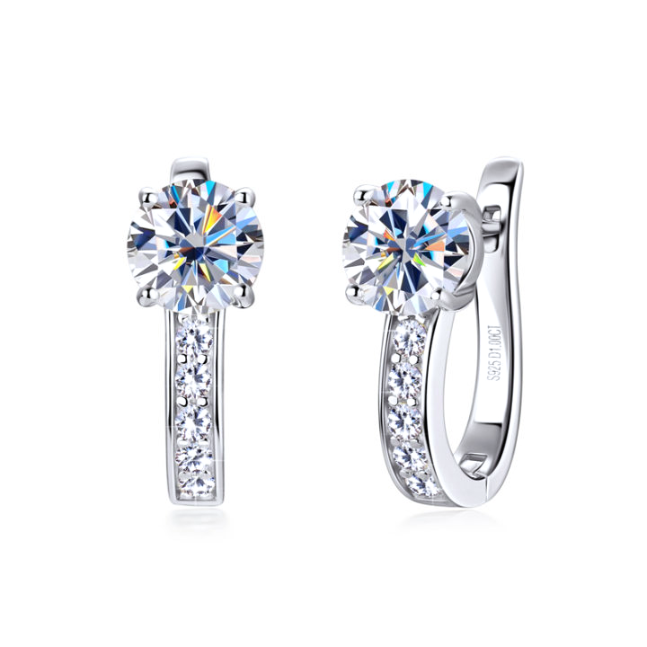 Pendientes Huggie | Oro blanco