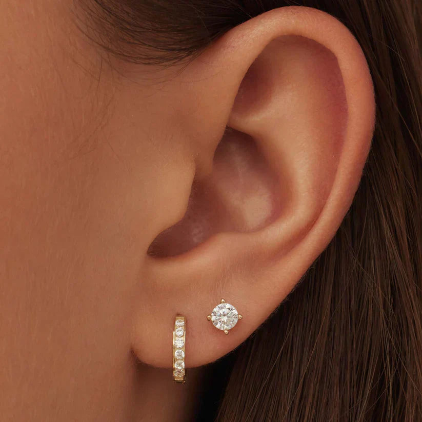 Conjunto de pendientes de piedras brillantes Dara | Oro