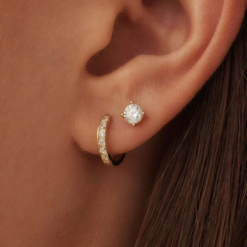 Conjunto de pendientes de piedras brillantes Dara | Oro