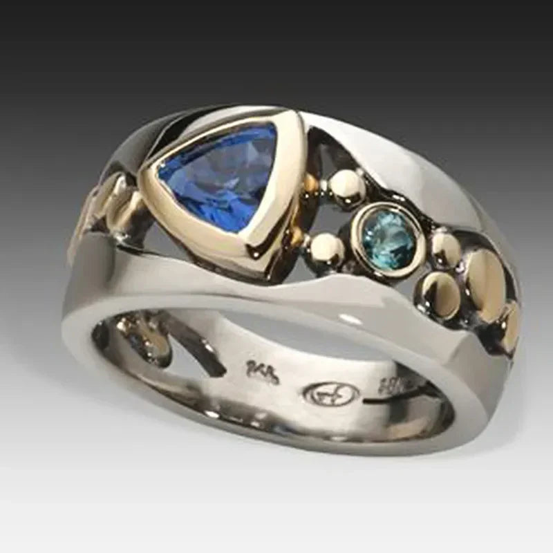 Anillo antiguo con gema de hielo | Oro blanco