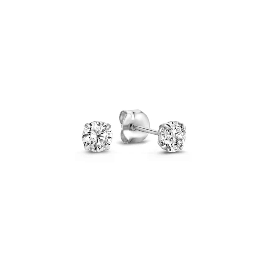 Conjunto de pendientes de piedras Dara Brillane | Oro blanco