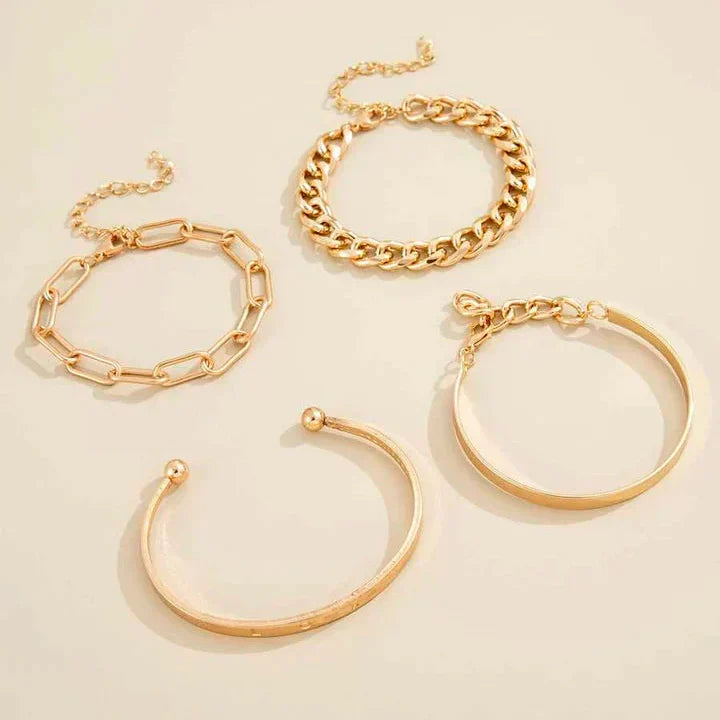 Conjunto de pulseras Elan Mercer | Oro blanco