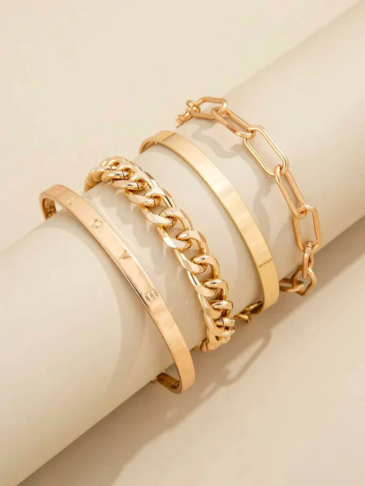 Conjunto de pulseras Elan Mercer | Oro blanco